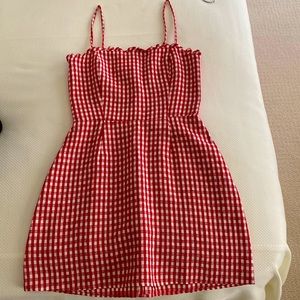 Reformation Red and White Gingham Mini Dress